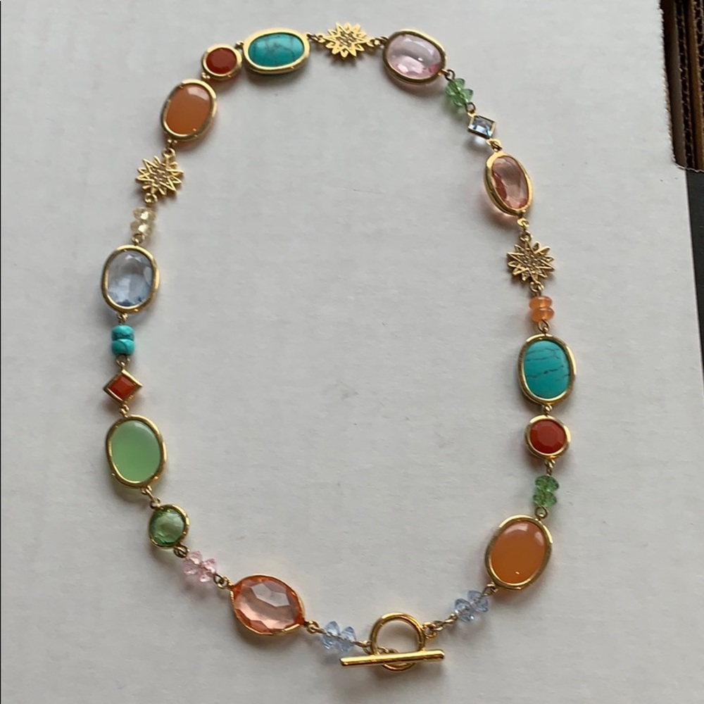 Multi-Colored Gemstone Toggle Necklace - image 7
